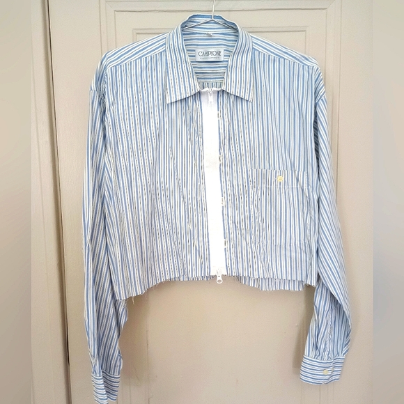 Urban Outfitters Cropped Stripe Shirt - Picture 2 of 3